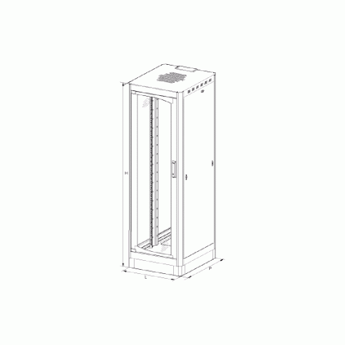 Szafa Stojąca Złożona 42u 600x800 Rack 19 Drzwi Szklane